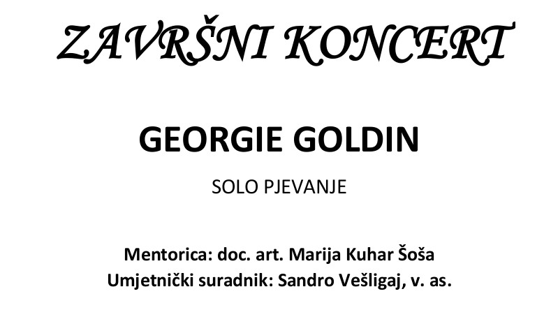 Najava završnog koncerta...