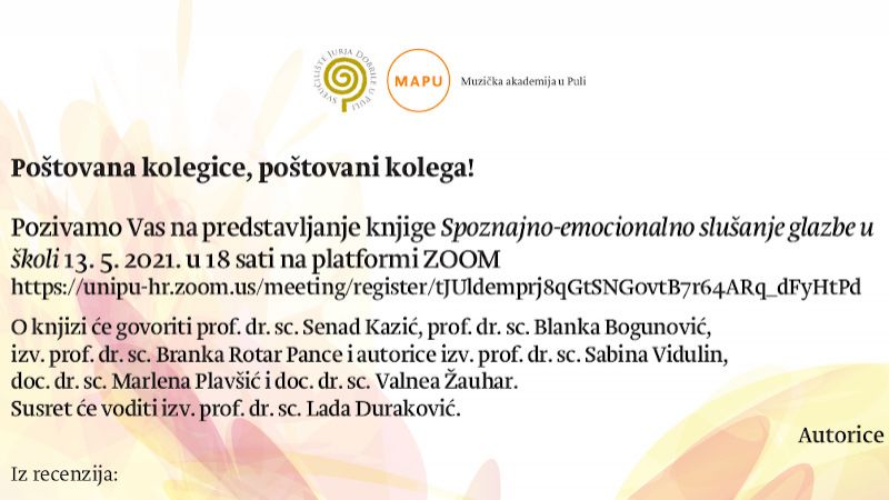 Najava predstavljanja knjige...